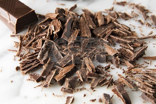 Cut chocolate. Cutting chocolate